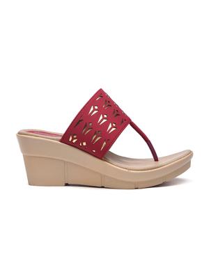 red t-strap wedge - 10288338 - Standard Image - 2