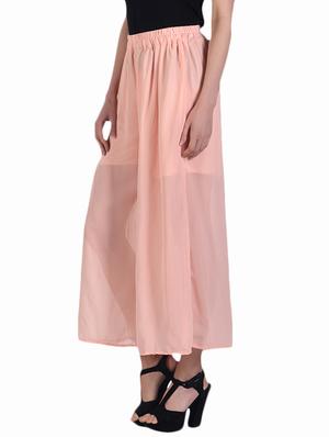 peach nylon palazzos - 10288544 - Standard Image - 2