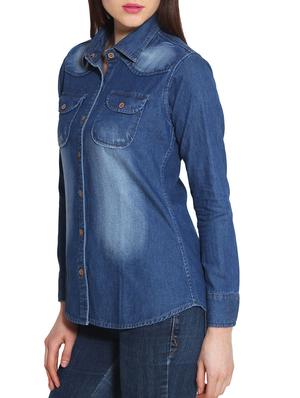 dark blue denim shirt - 10288861 - Standard Image - 2