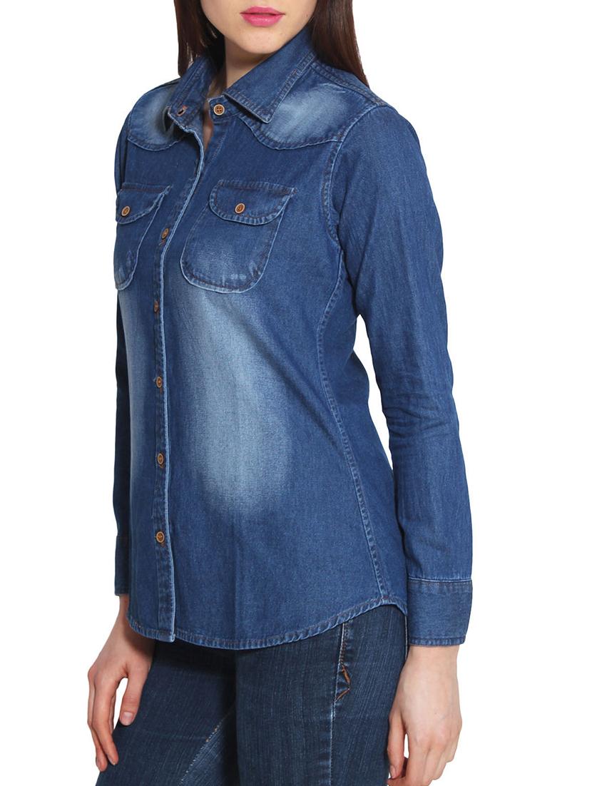 dark blue denim shirt - 10288861 - Zoom Image - 2