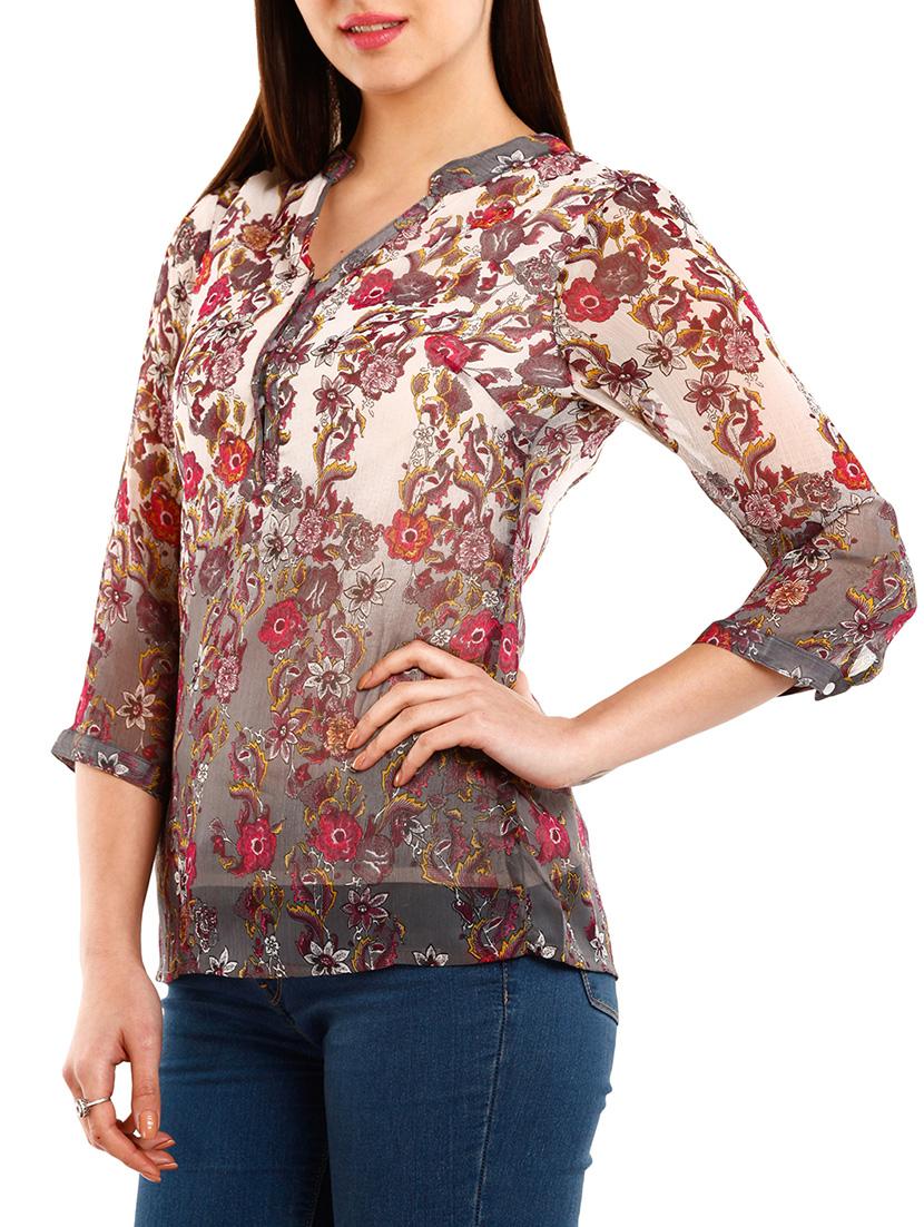 charcoal poly cotton top - 10292639 - Zoom Image - 2