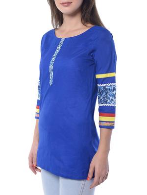 blue cotton regular top - 10293419 - Standard Image - 2