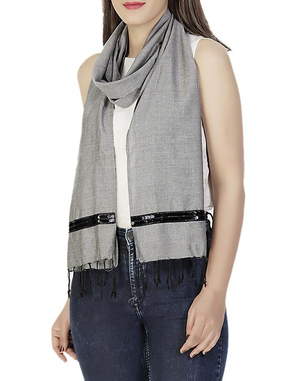 grey viscose scarf - 10296327 - Zoom Image - 2