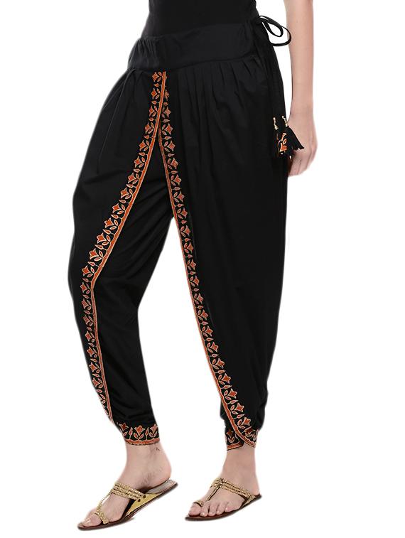 cotton hand block printed dhoti pants - 10302691 - Zoom Image - 2