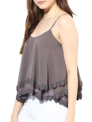 grey georgette top - 10306552 - Standard Image - 2