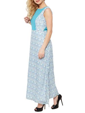 the vanca sky blue printed cotton maxi dress with cut-out back - 10315156 - Standard Image - 2