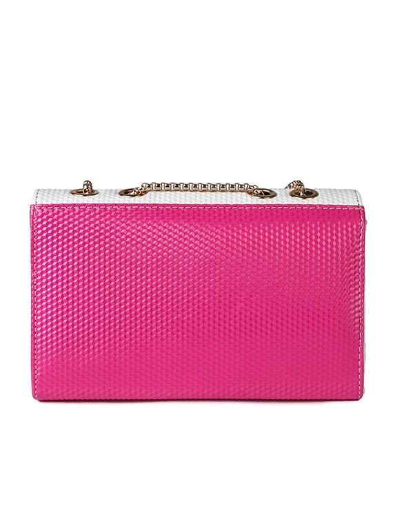 white & pink textured leatherette color block sling bag - 10346336 - Zoom Image - 2