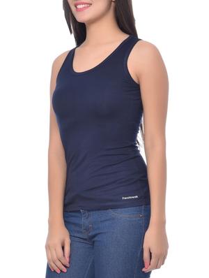 navy blue viscose tank top - 10346509 - Standard Image - 2