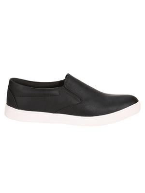 black synthetic slip on shoes - 10355686 - Standard Image - 2