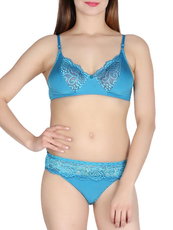 Set Of 2 multi colored satin bras and panty set - 1035614 - Zoom Image - 2