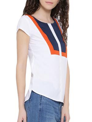 white poly crepe top - 10358520 - Standard Image - 2