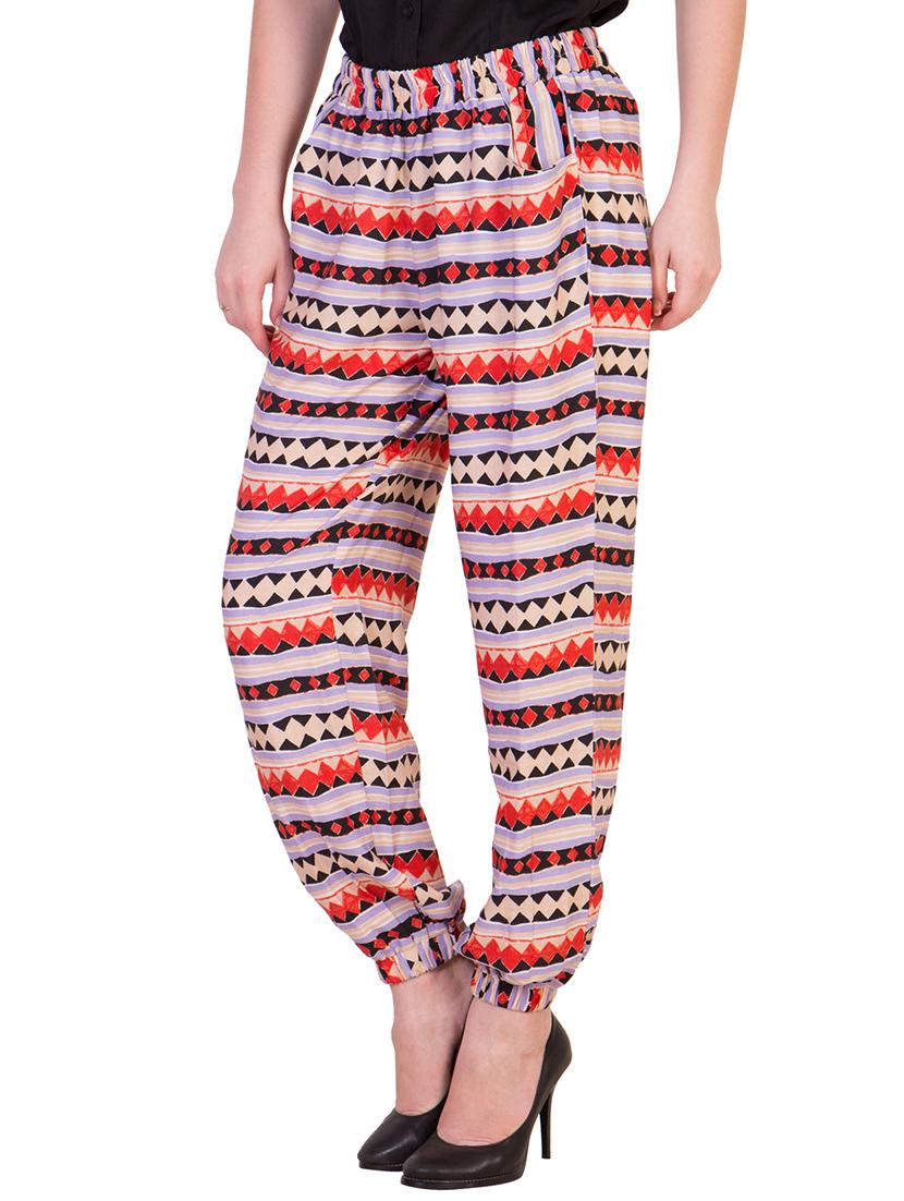 cream polyester harem pants - 10381117 - Zoom Image - 2