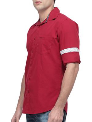 red cotton casual shirt - 10386910 - Standard Image - 2
