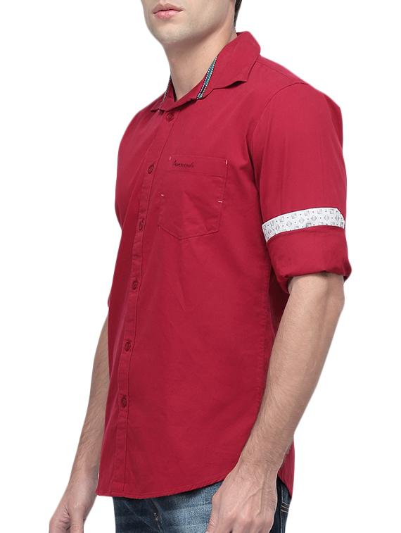 red cotton casual shirt - 10386910 - Zoom Image - 2