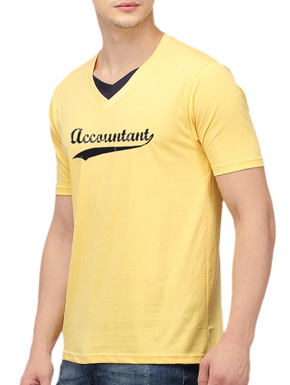 yellow cotton chest print t-shirt - 10398929 - Zoom Image - 2