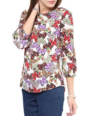purple printed regular top - 10401663 - Standard Image - 2