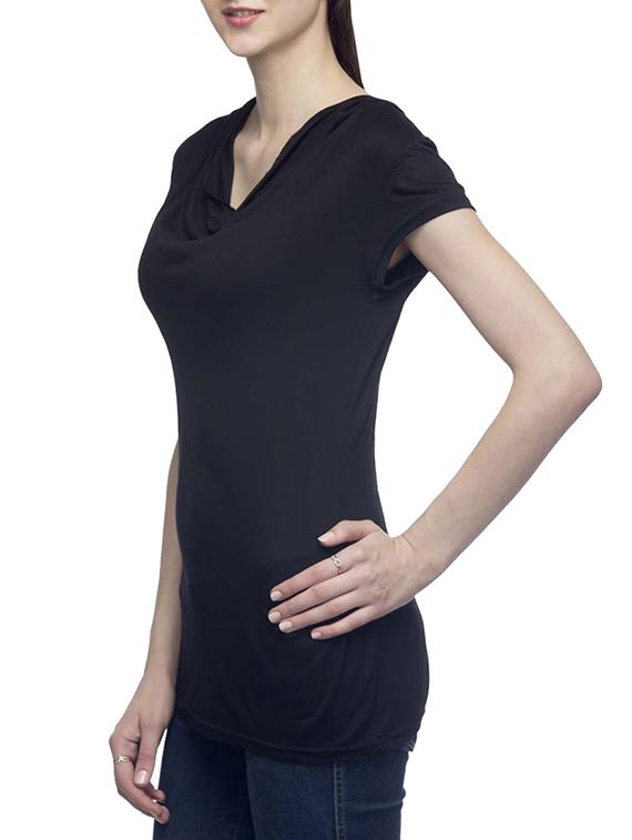 black viscose crop top - 10411634 - Zoom Image - 2