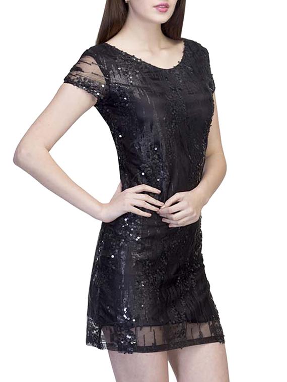 v-neck sequins sheath dress - 10411644 - Zoom Image - 2