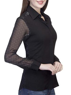 black cotton regular shirt - 10411651 - Standard Image - 2