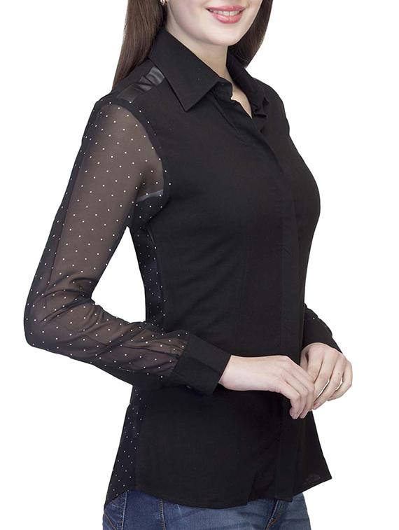 black cotton regular shirt - 10411651 - Zoom Image - 2