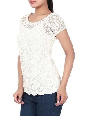 white cotton crop top - 10411657 - Standard Image - 2