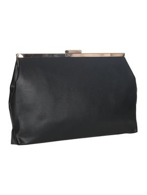 black leatherette clutch - 10416300 - Standard Image - 5