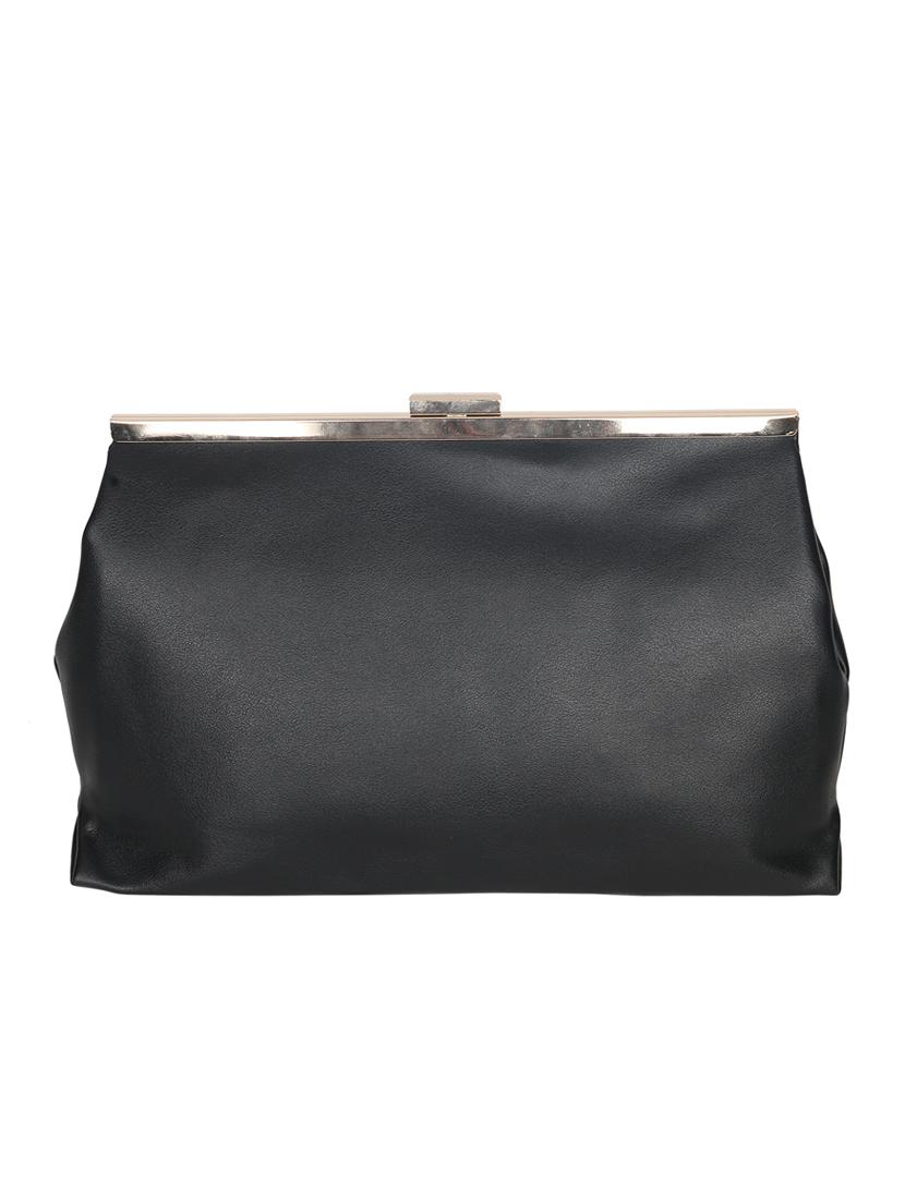 black leatherette clutch - 10416300 - Zoom Image - 2