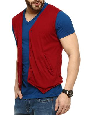 maroon cotton jacket - 10420914 - Standard Image - 2