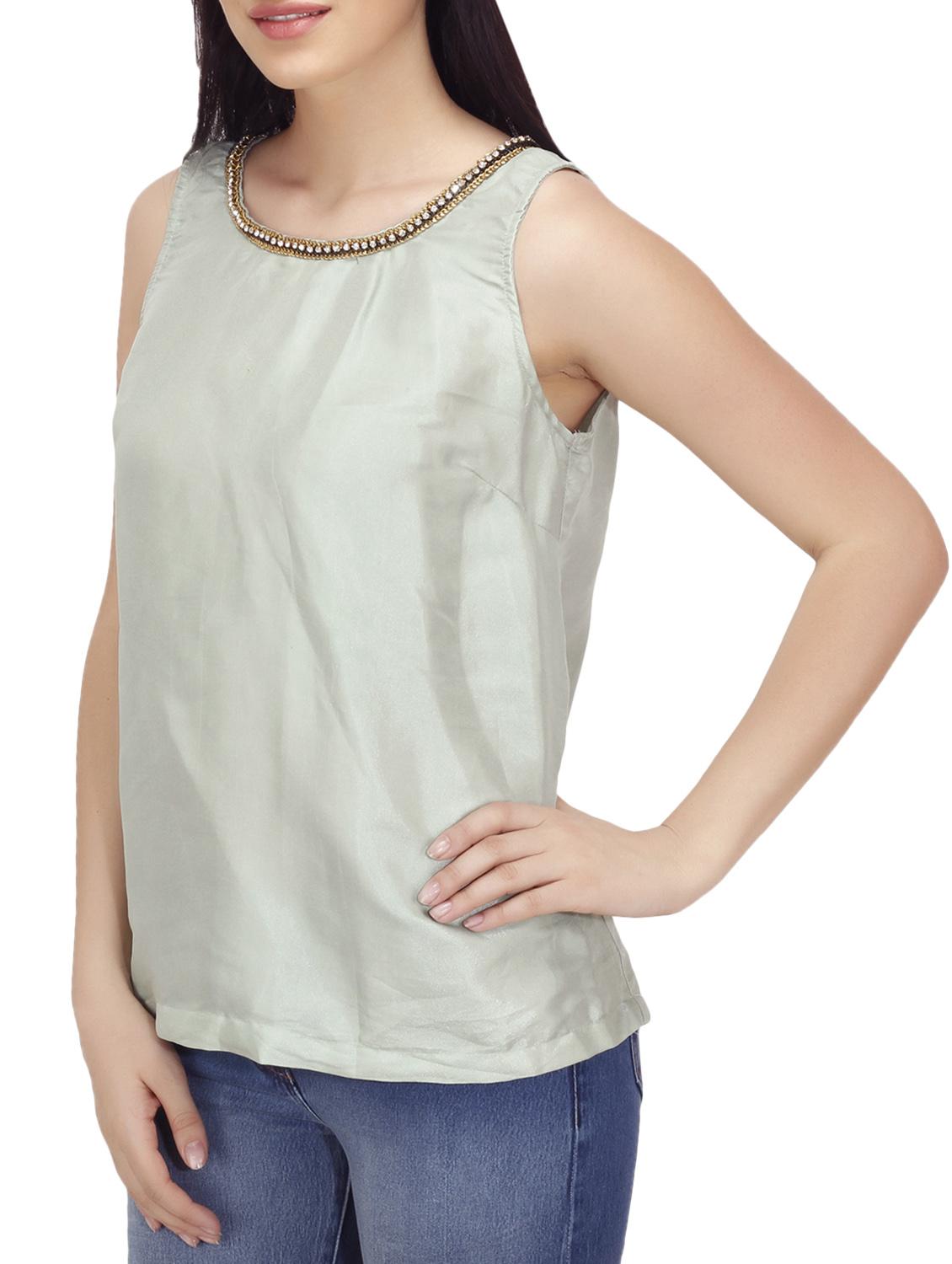 grey satin top - 10435273 - Zoom Image - 2