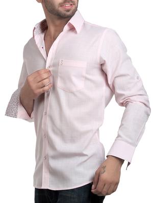 pink cotton blend casual shirt - 10437843 - Standard Image - 2