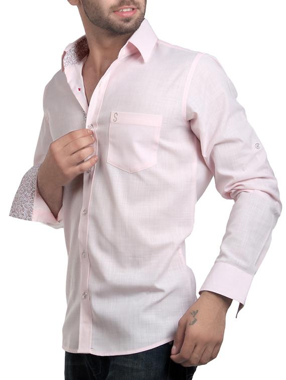 pink cotton blend casual shirt - 10437843 - Zoom Image - 2
