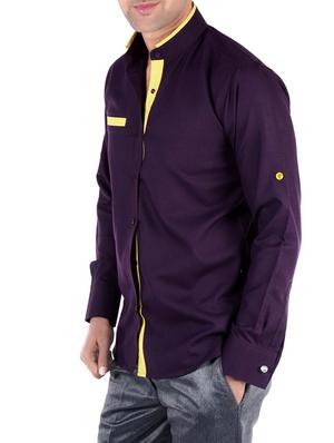 purple cotton casual shirt - 10437857 - Standard Image - 2
