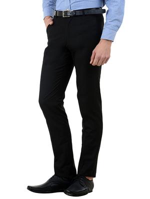 black cotton flat front formal trouser - 10439547 - Standard Image - 2