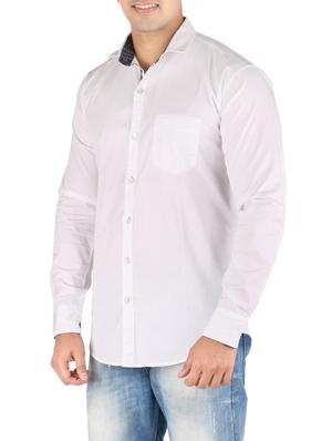 white cotton casual shirt - 10449241 - Standard Image - 2