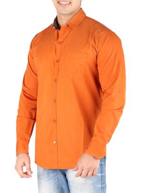 orange cotton casual shirt - 10449244 - Standard Image - 2