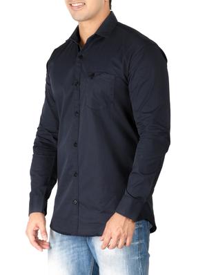 blue cotton casual shirt - 10449246 - Standard Image - 2