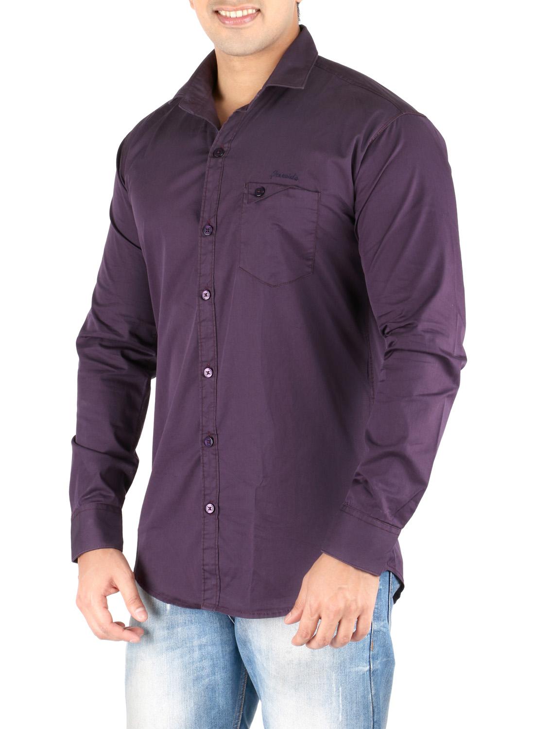 purple cotton casual shirt - 10449247 - Zoom Image - 2