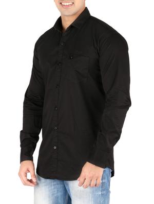 black cotton casual shirt - 10449248 - Standard Image - 2
