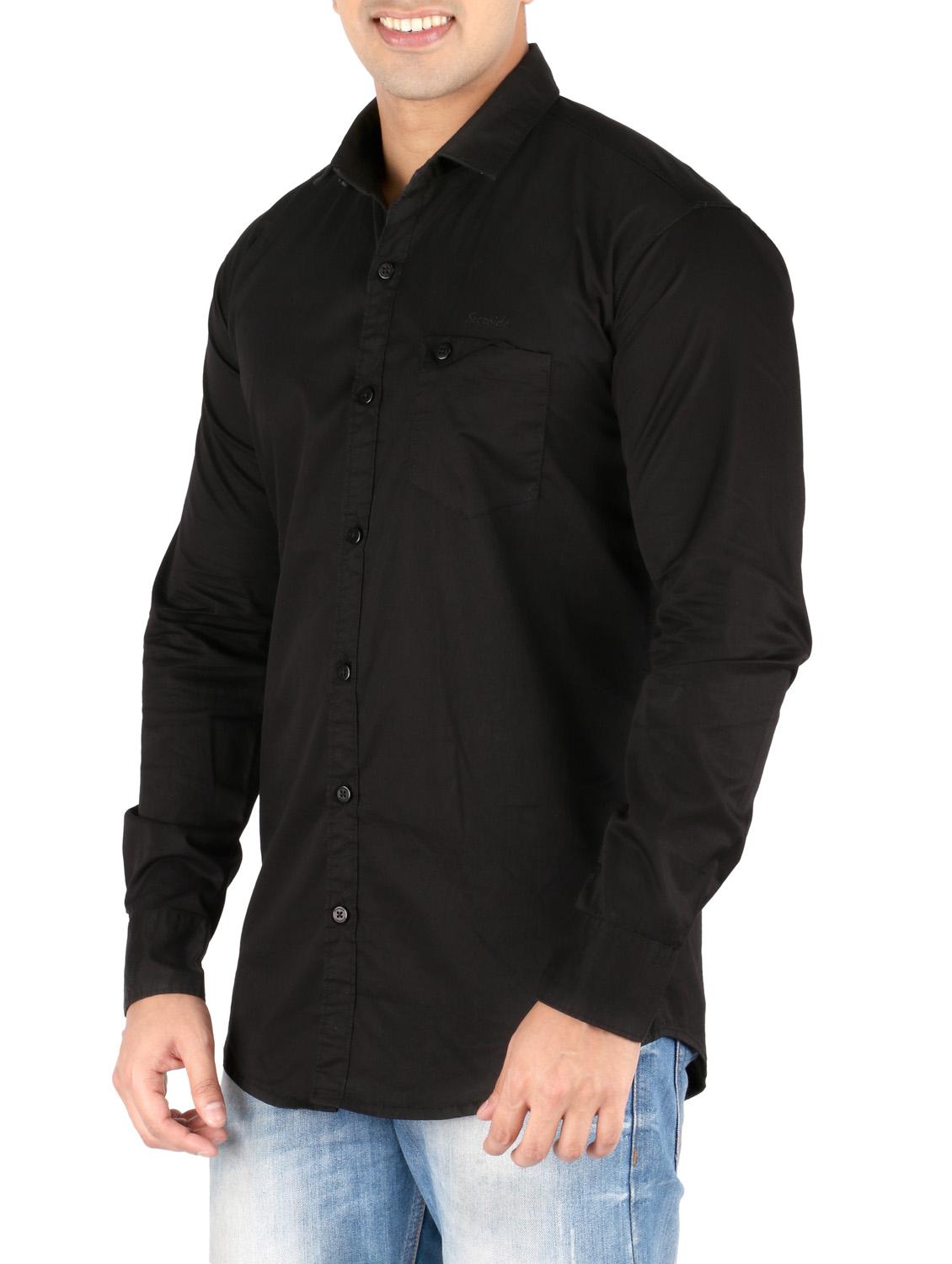 black cotton casual shirt - 10449248 - Zoom Image - 2