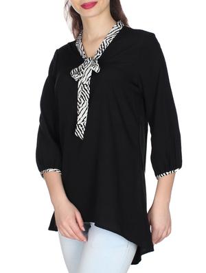 black georgette assymmetric top - 10449461 - Standard Image - 2