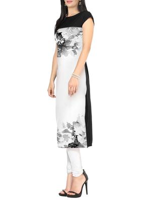 white faux crepe kurta - 10457502 - Standard Image - 2