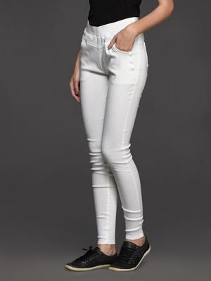 plain cotton blend jeggings - 1050668 - Standard Image - 2