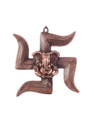 eCraftIndia Lord Ganesha on Swastik Metal Wall Hanging - 10512945 - Standard Image - 2