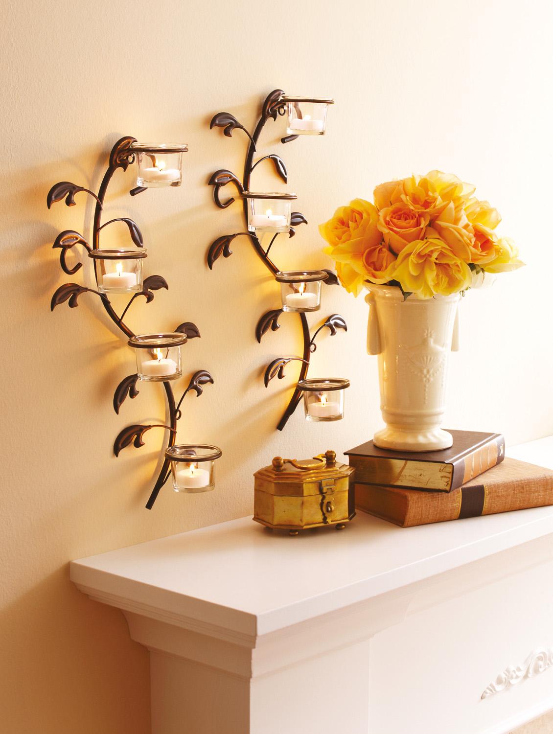 Wall Glass Cup Candle Holders - Hosley