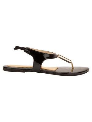 black leatherette sandals - 10530384 - Standard Image - 2