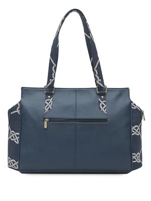 blue printed leatherette handbag - 1054362 - Standard Image - 2