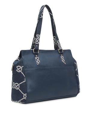 blue printed leatherette handbag - 1054362 - Standard Image - 5