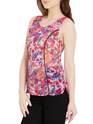 pink printed georgette top - 10549137 - Standard Image - 2