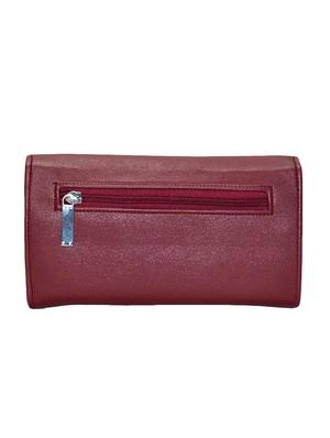 maroon leatherette clutch - 10551427 - Standard Image - 2