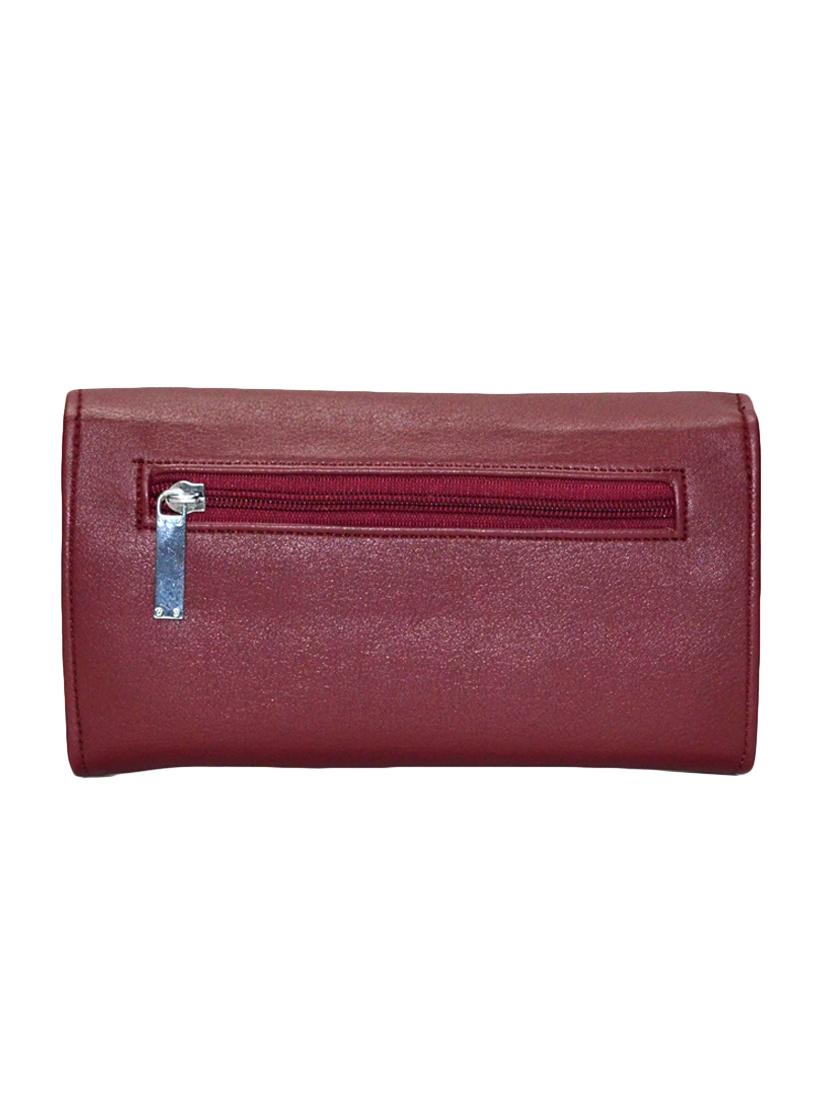 maroon leatherette clutch - 10551427 - Zoom Image - 2